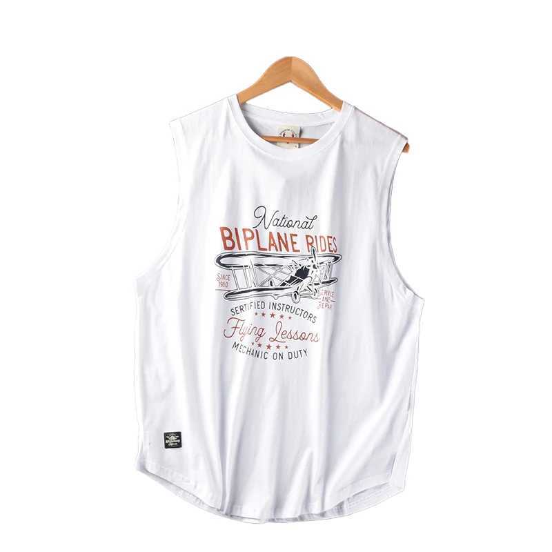 Summer New American Retro Sleeveless O-neck Letter Printed T-shirt Mens Fashion 100% Cotton Washed Casual Sports Tank Top X2503241