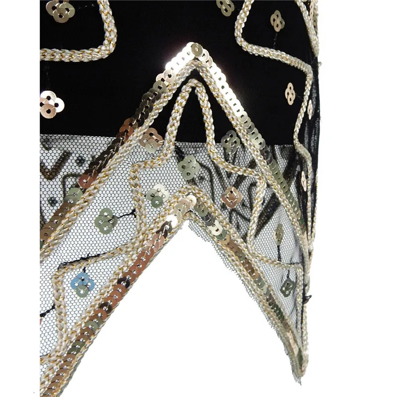 1920s womens sequined triangular hem dress sleeveless gold ed tassel Gatsby party plus size 250320