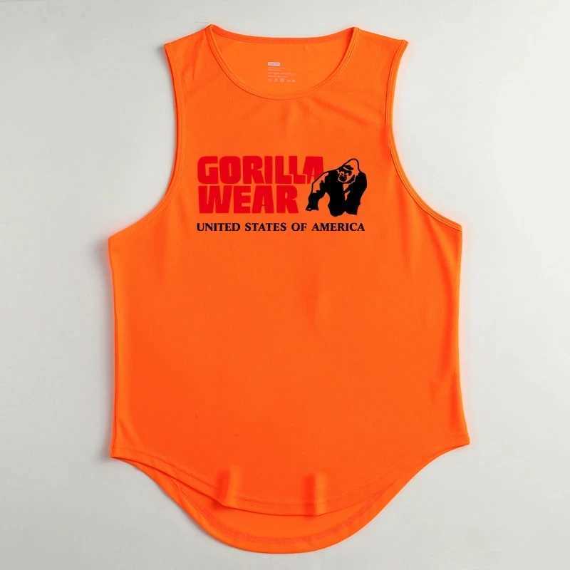 Gym mens clothing fitness clothing fitness shirts fitness vests mens vests single piece muscle Stringer T-shirts tops X250324