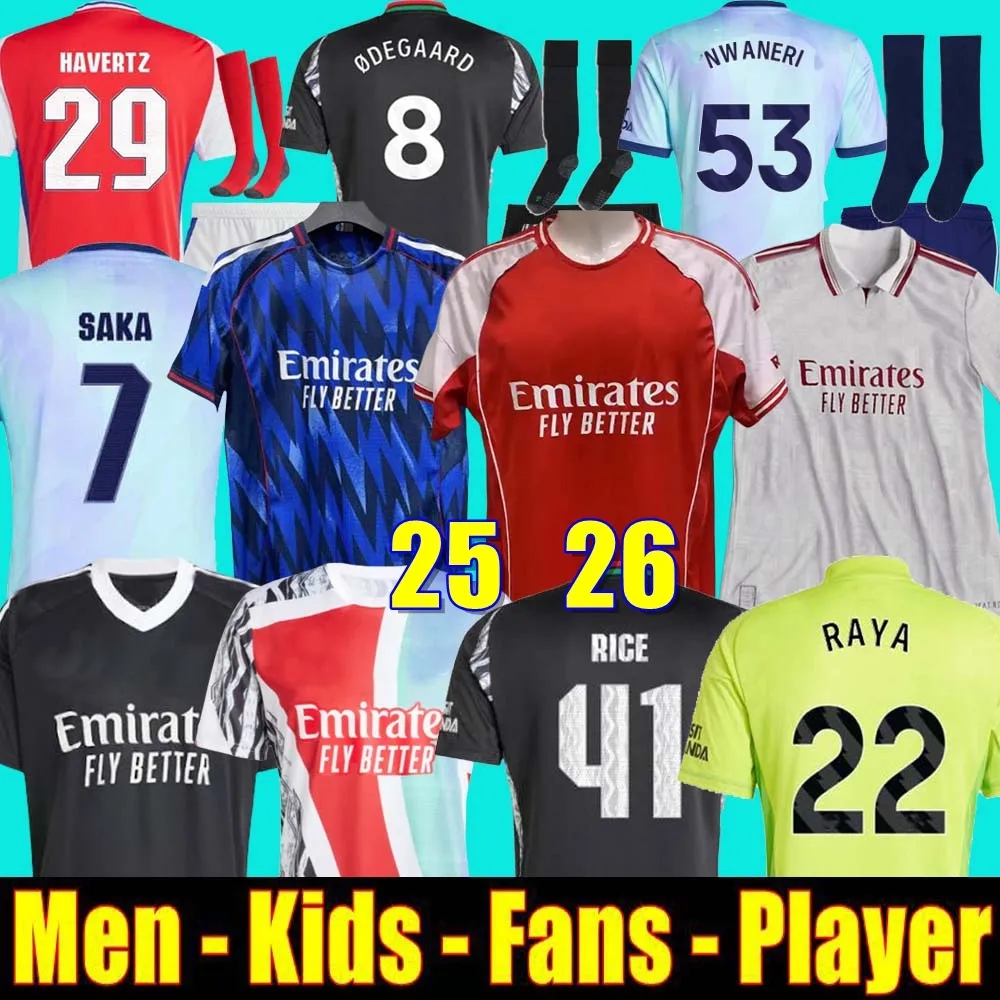 25 26 CALAFIORI soccer jerseys RICE SMITH ROWE SAKA Fans Player J.TIMBER MARTINELLI RUSSO 2024 2025 football shirt Men Kids ODEGAARD SAMBI FABIO VIEIRA SALIBA HAVERTZ
