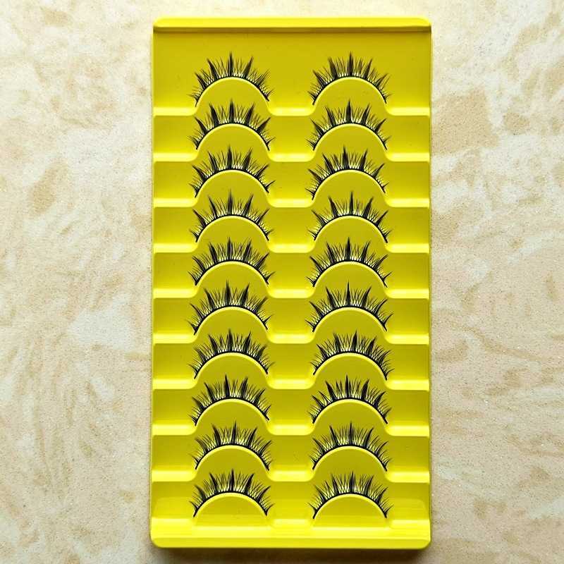 009 Short Ten pairs of Big Devil Thick False Eyelash Hard Stem Cross Barbie Big Eyes Sharp Tail Exaggerated Eyelash W250324
