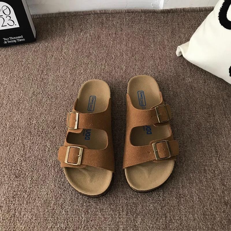 2025 hot new free shipping designer slippers for womens flat slippers khaki black beige Summer new beach PU flat sandals