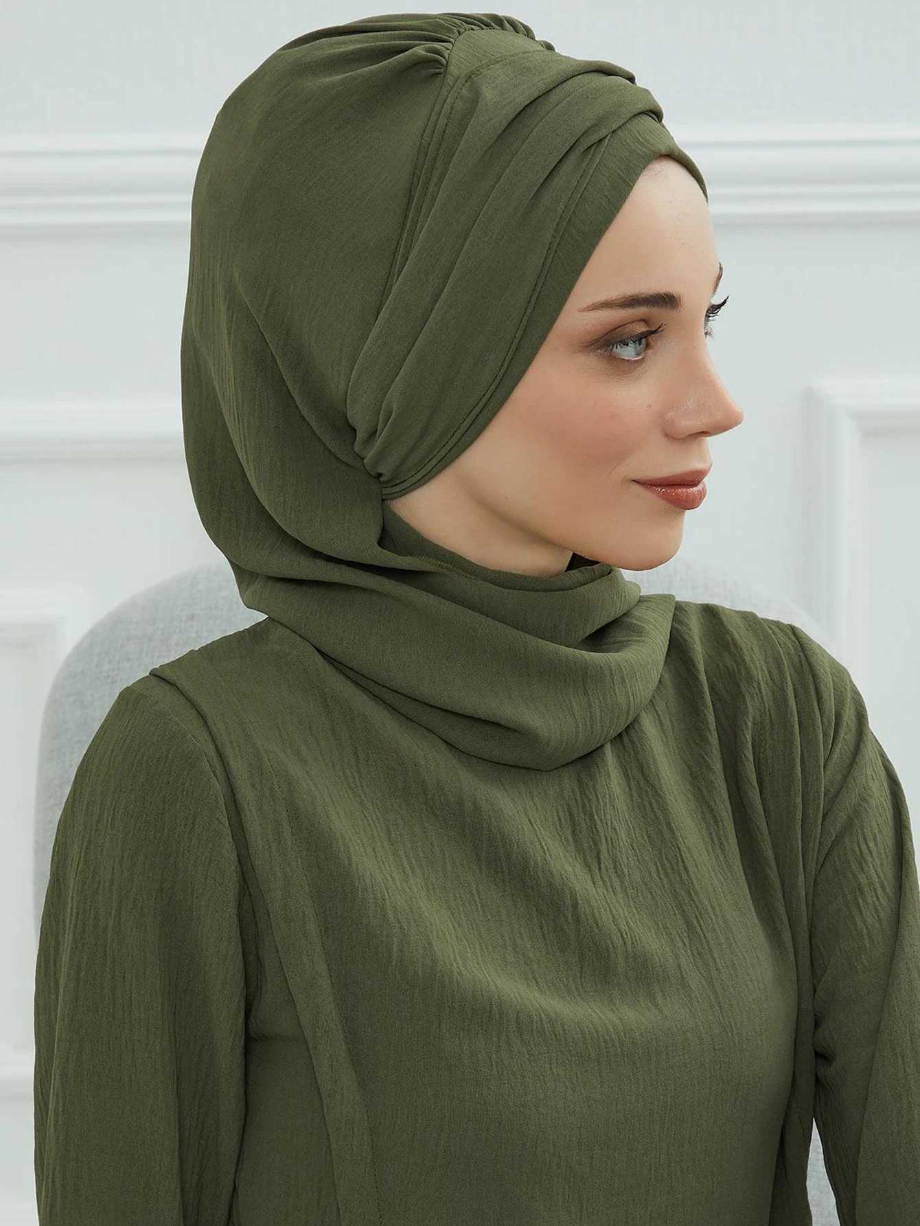 Instant Turban Scarf Turbans Headscarf Wen wear with unique accessories metal buckle design X250324