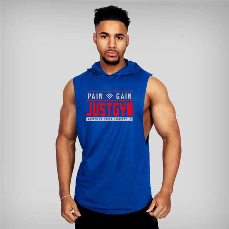 Muscleguys brand clothing gym hoodie vest mens fitness hoodie Stringer hoodie training single sleeve fitness shirt X250324