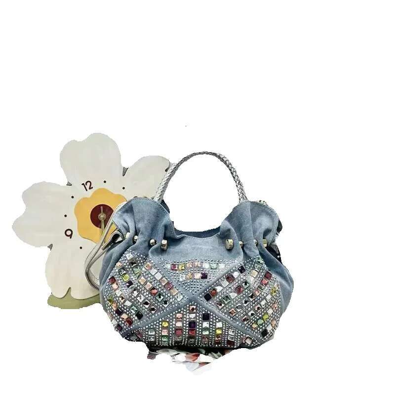 Korean Mini Fashion Dia Set Canvas Tote Girl Trend Bag Crossbody Denim Blue 2025 New Model