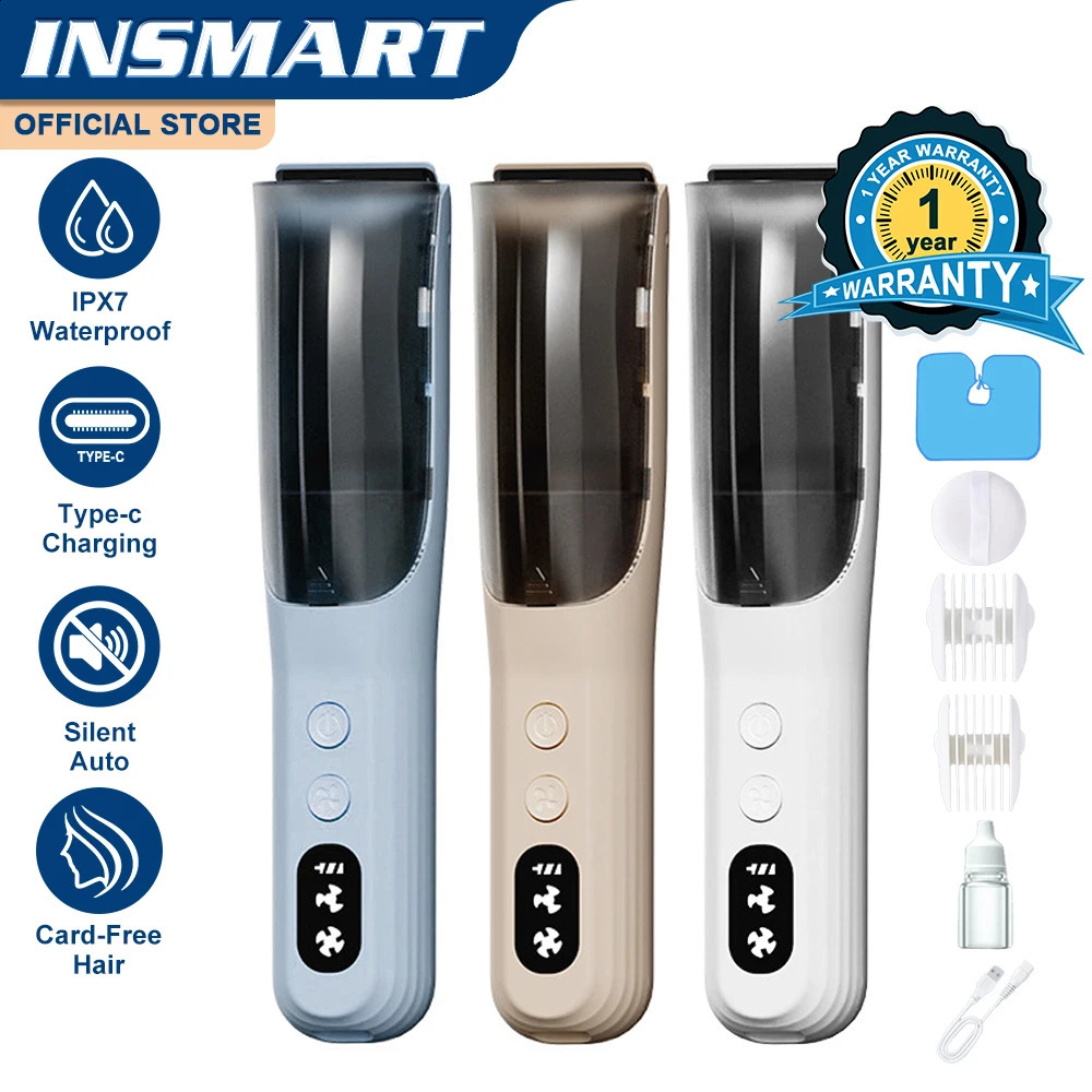 INSMART Hair-absorbing Hair Clipper Baby Electric Razor Baby Hair Clipper Children Waterproof Adult Household Electric Clipper 250303