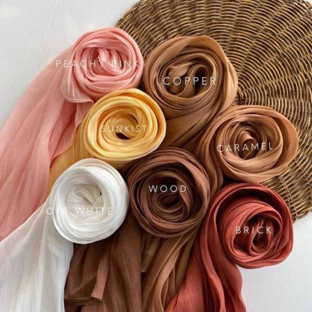 New slightly shiny silk scarf and chiffon headscarf suitable for tattoos breathable cool satin smooth crepe long shawl suitable for tattoo turbo packa