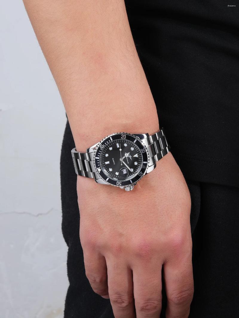 Wristwatches Luxury Business Men Watchs Stainless Steel Calendar High-end Vintage Classic Casual Quartz Movement Couple Wristwatch