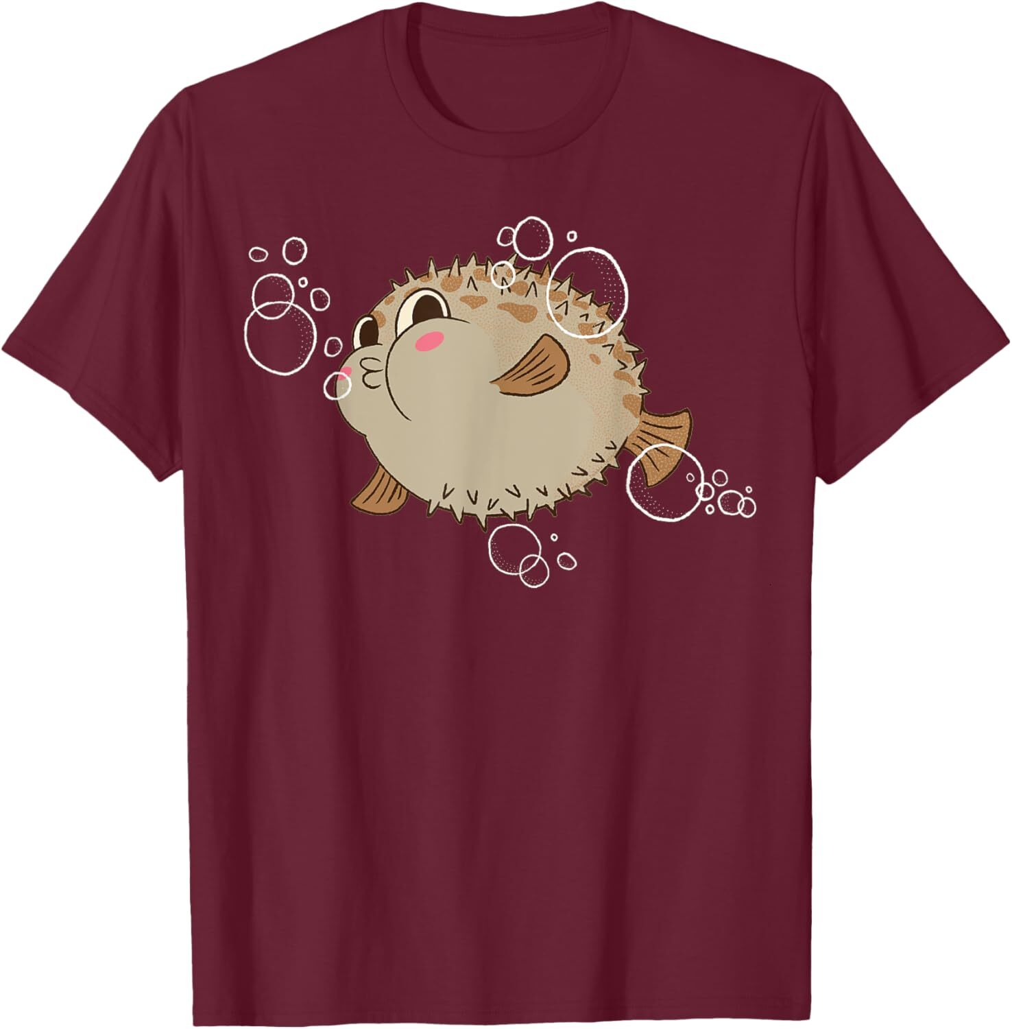 T shirt for Mens Cute Puffer Fish Ocean Diving Fishing Pufferfish Lovers Graphic Tee Casual Tops Clothes Short sleeve