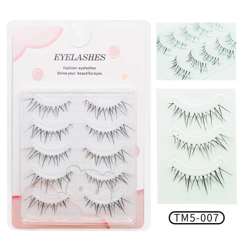 Domestic 5 pairs of transparent stem fake eyelashes simulate natural daily wear of fake eyelashes W250324