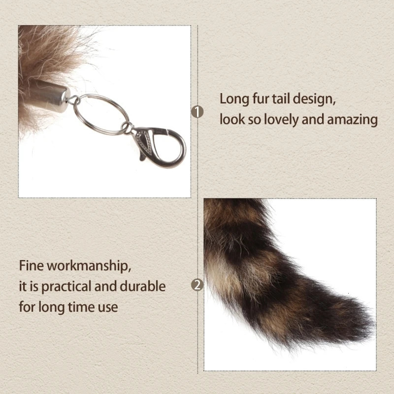 for Key Ring Raccoon Coat Tails Chain Keychain Keyring Gift Tails Key Ring Chain Creative Rings for Men 250324