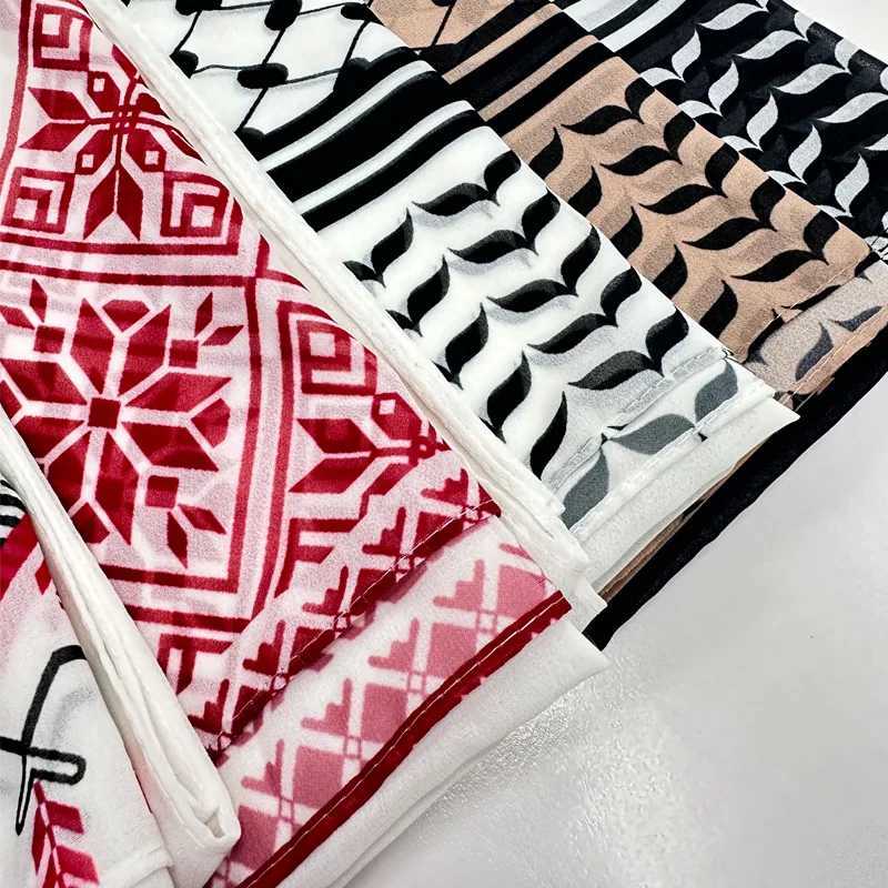 New Kuffiyeh Printed Chiffon Headscarf Breathable Soft Large Size Fashionable Forward Scarf Shawl Muslim Headscarf Shawl Ramadan X250324