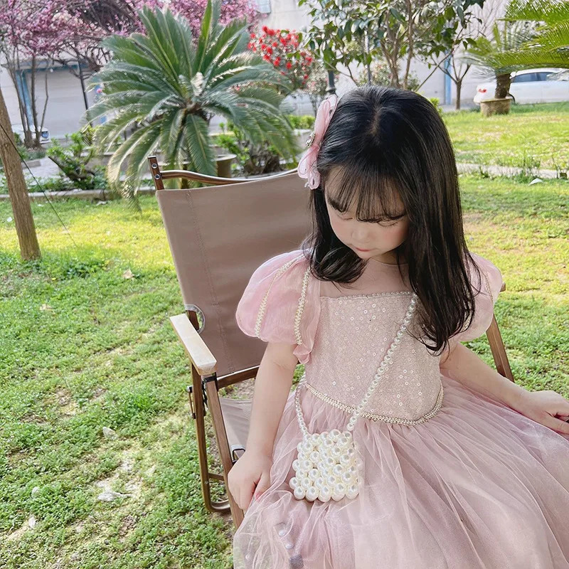 Girl Shoulder Bag Pearl Coin Wallet Cute Pearl Childrens Money Bag Party Wallet Baby Princess Cross Bag Gift 250322