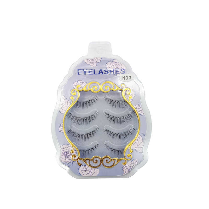 No3 sharpened false eyelashes four pairs of loaded natural nude eyelashes W250324