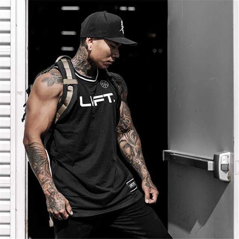 Brand gym workout mens vest patch fitness sleeveless strapless shirt mens bodybuilding sportswear vest X250324