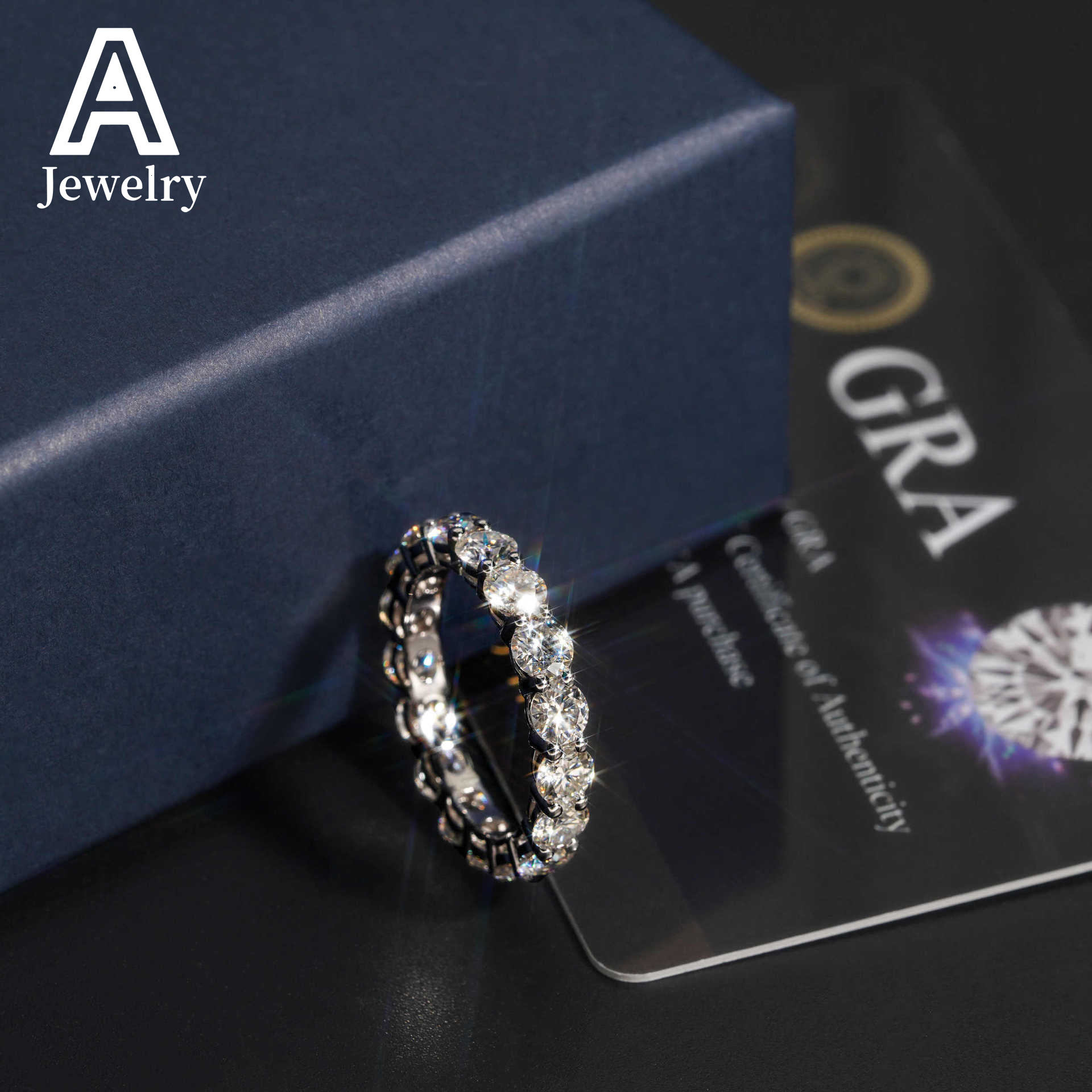 Boutique 925 silver set VVS Moissanite 3mm round ring suitable for hip hop men and women fashion casual ring accessories