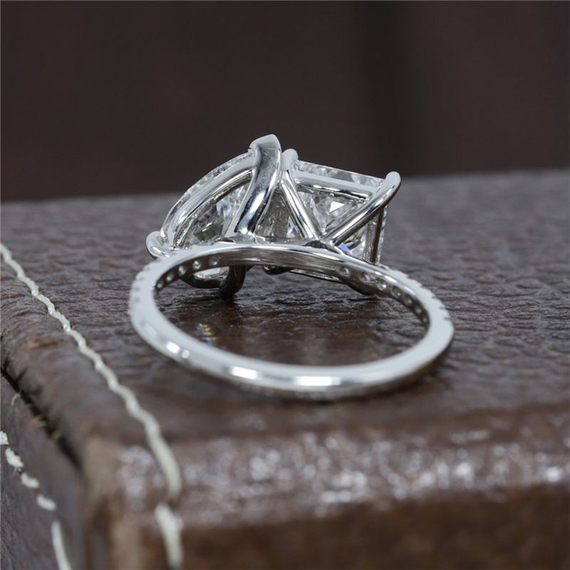 Jewelry 18K White Gold 1.0 Carat Pear And Princess Fashion Design Lab Grown Diamond Engagement Ring For Women Real Gold Wedding Ring
