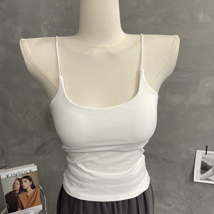 2025 New Pure Desire Chest Mat Spicy Girl Designer White Vest Women's Inner Abdominal Cover Comfortable Cotton Bottom Multifunctional Top