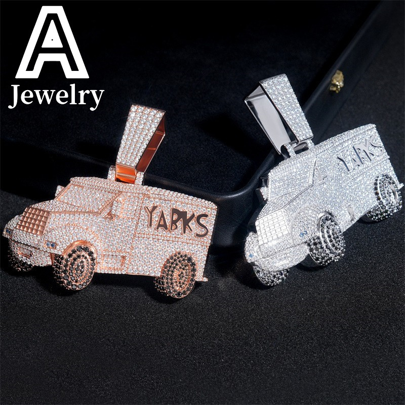 NEW ARRIVAL Car Pendant Hip Hop iced out Jewelry Camper Van 925 Moissanite Pendant