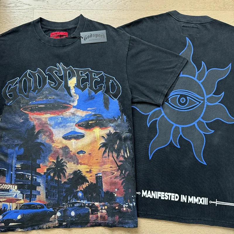 Godspeed Top Tee Men Women Streetwear High Quality Casual Crewneck Short Sleeve GOD SPEED Tshirt 250324