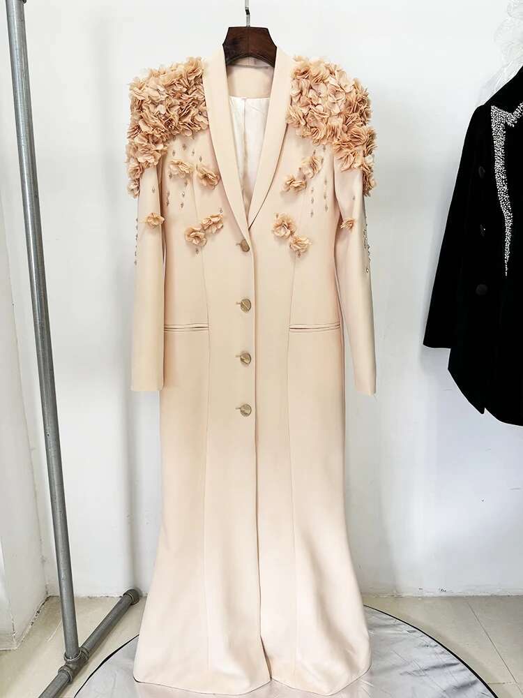 Newest Fashion Designer Maxi Dresses Women's Sleeve Stunning Wers Appliques Beaded Long Dress