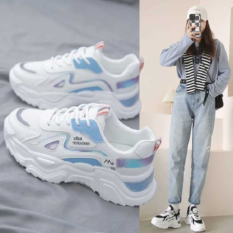 2025 Sports Shoes Womens Platform Flat Shoes Womens Shoes Green Casual Womens Short and Fat Sports ShoesXJ250324
