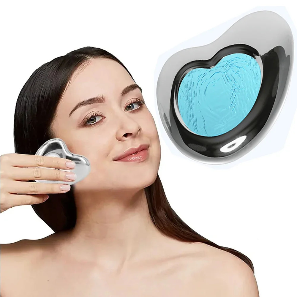 Gua Sha Board Ice Globes for Facials Stainless Steel Ice Roller for Face and Neck Facial Cryo Roller Massager Skin Care Tool 250321
