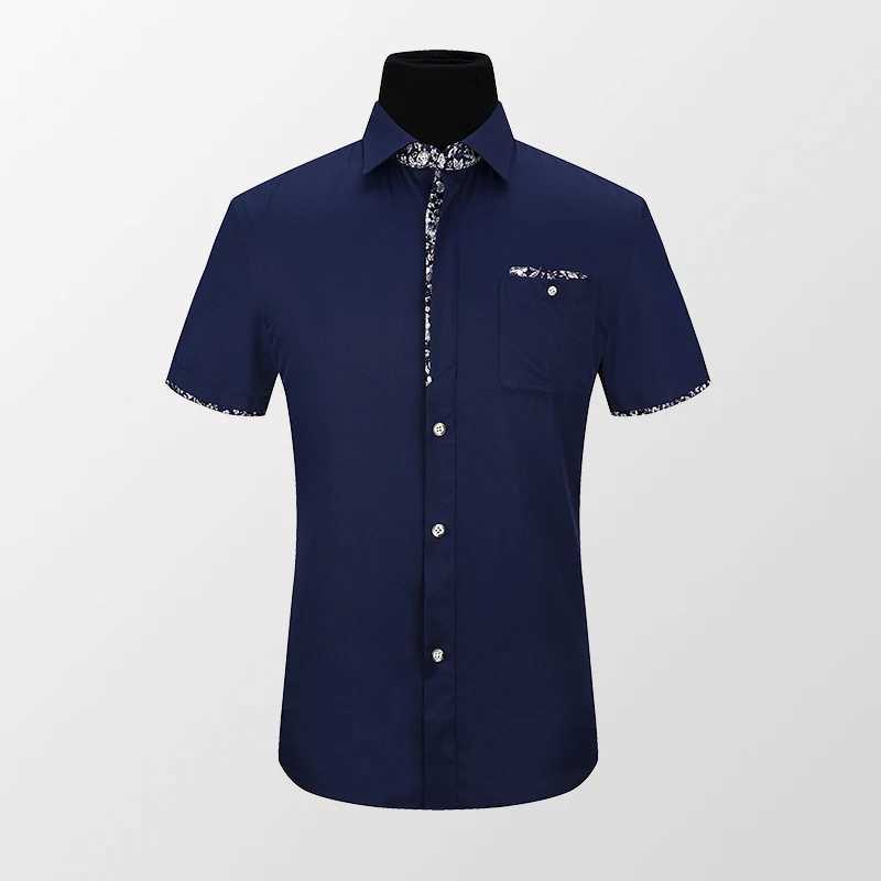 TFETTERS Summer Mens Dress Casual Short Sleeve Collar Button Cotton Polyester Pocket Design Mens Shirt X250324