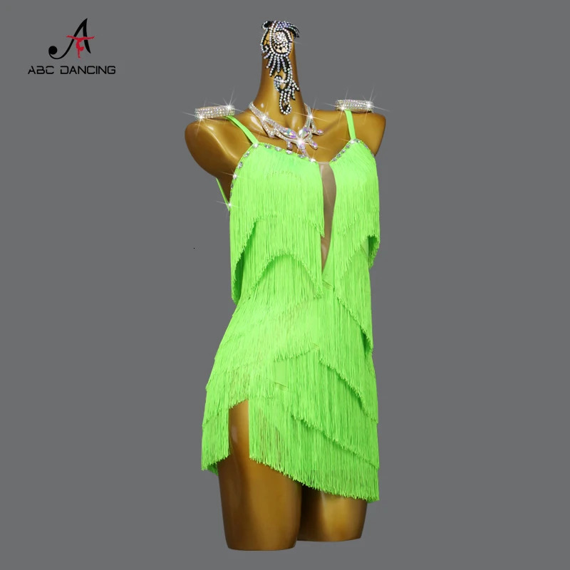 Latin Dance Professional Tassel Dress Girls Sexy Short Skirt Woman Ballroom Practice Wear Female Clothes Costume Customized 250320