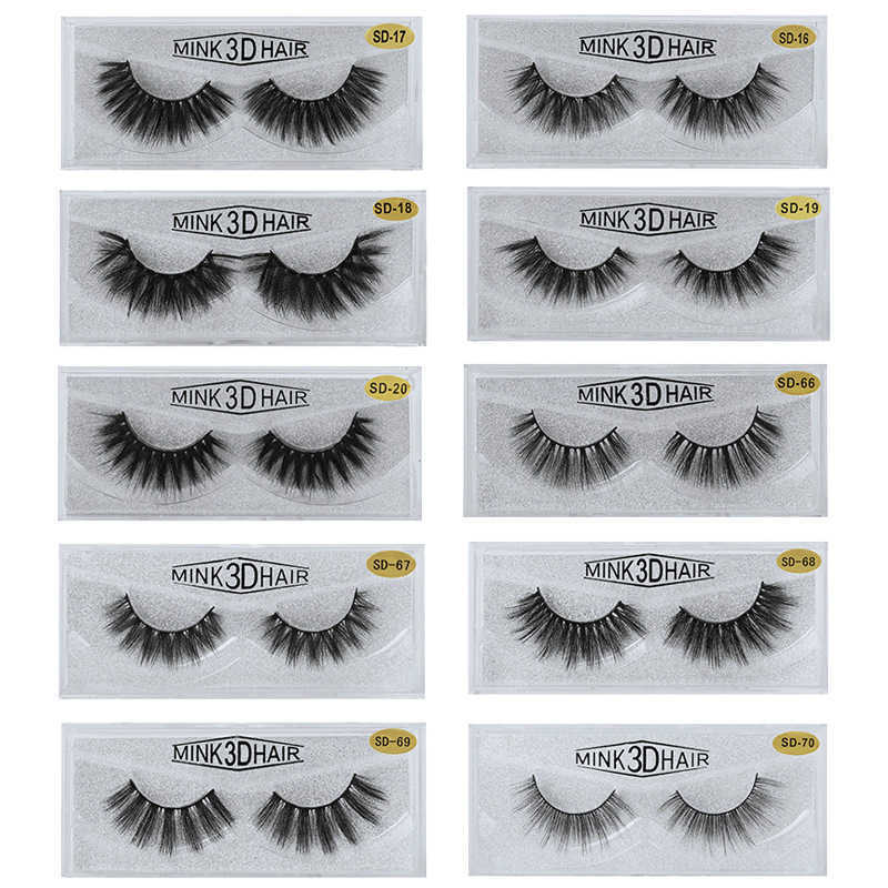 Straight SD exaggerated imitation mink eyelashes 3D mink lashes thick single pair false eyelashes W250324