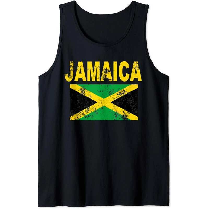 New Design 2024 Jamaica Flag Tank Top Mens Summer Sleeveless T-shirt Cool 3D Printed Jamaica Flag Graphic Tank Top Street T-shirt X250324