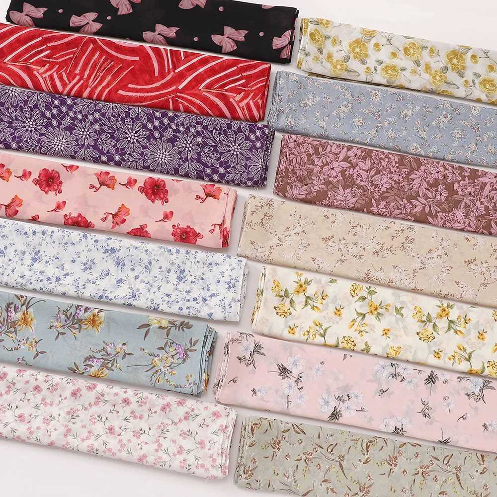 Newly printed headscarf shawl bubble chiffon headscarf Wan Design floral shawl Muslim scarf wrapped in turbine long scarf X250324