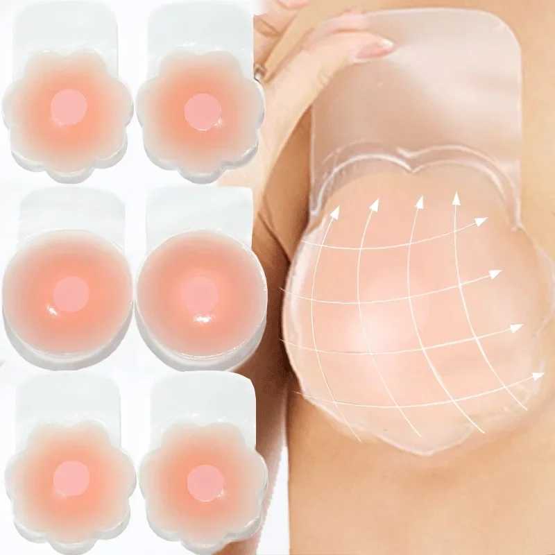 4 pieces of womens lift invisible reusable self-adhesive silicone breast lift strap Nipple cover breast sticker push up party dress braXJ250324