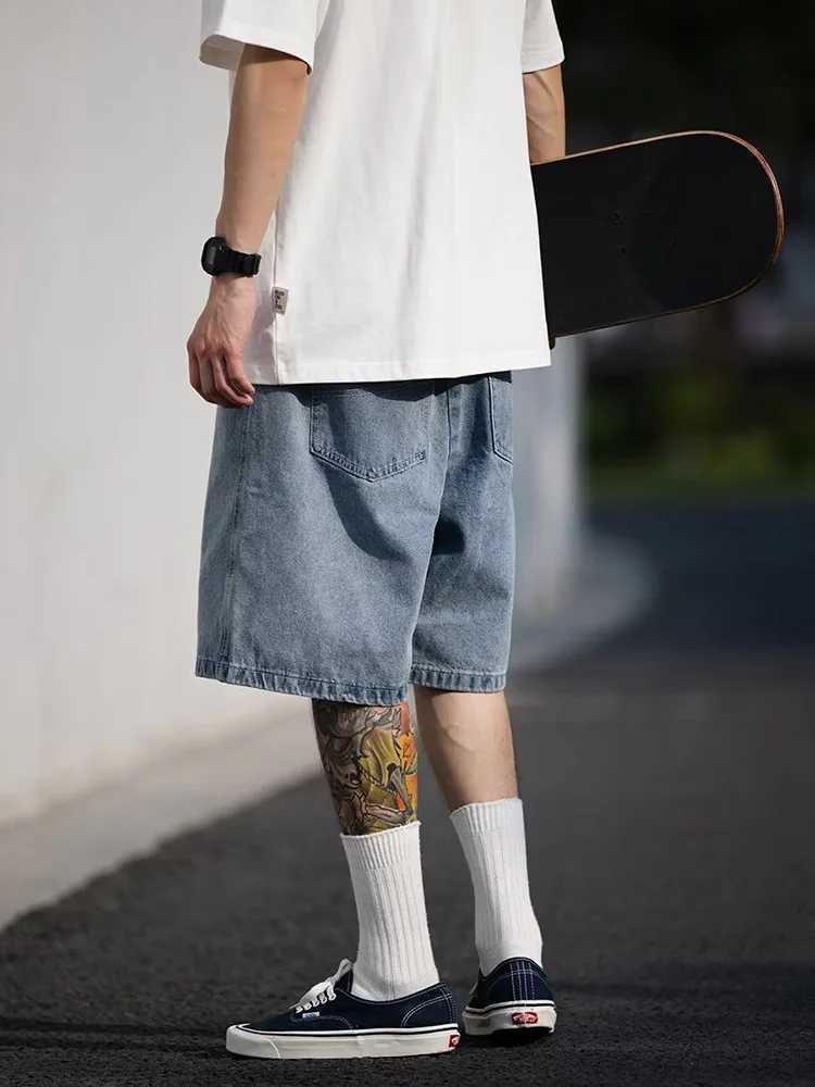 Mens Shorts Jeans Blue Denim Jorts Baggy Harajuku Pants Streetwear Y2k Unisex Oversize Korean Fashion Vintage Summer Clothes T250603