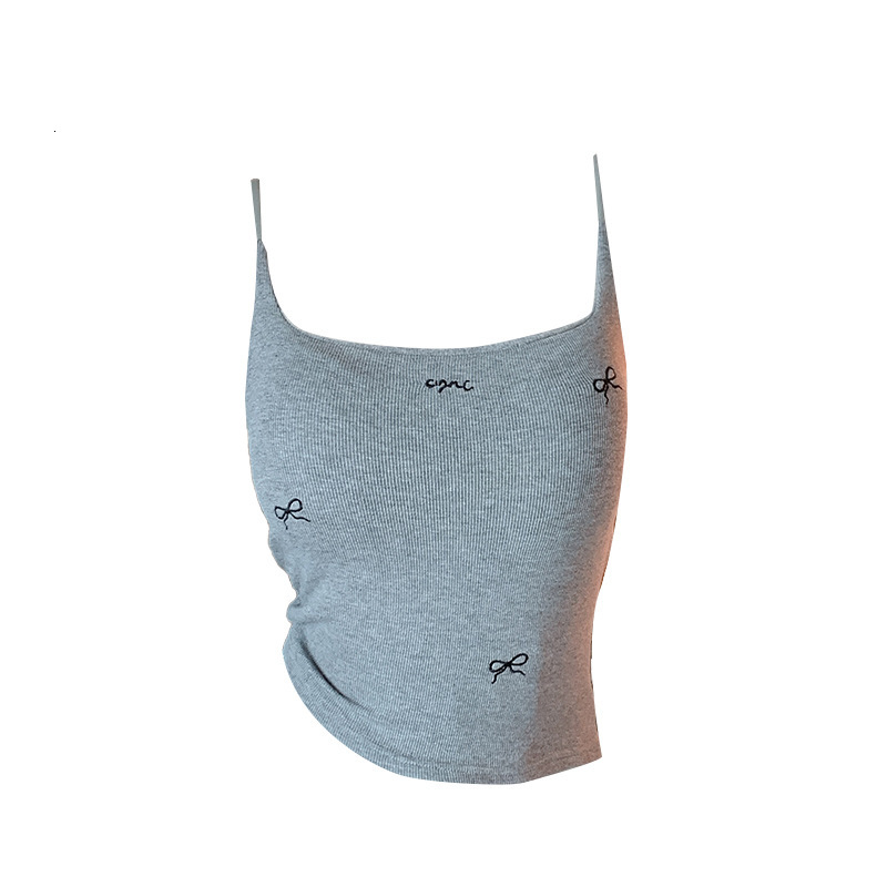 Butterfly Knot With Chest Cushion Vest Women's Inner Layer 2025 Autumn And Winter New Style Beautiful Back Base White Small Suspender Warm Top