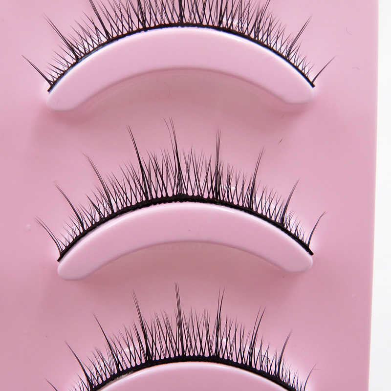 Hard stem false eyelashes R2 can support double eyelids short mascara for women natural thick curly fairy eyelashes W250324