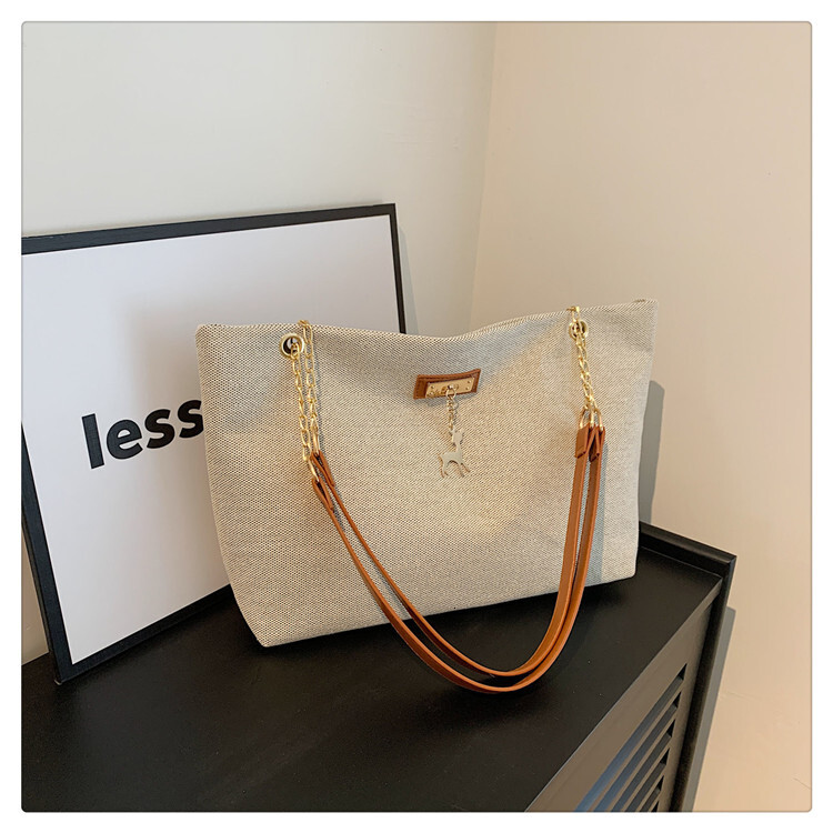 2025S Fashion Designer Commuting Texture Chain Shoulder Spring New Versatile Ins Underarm Tote Bag For Women
