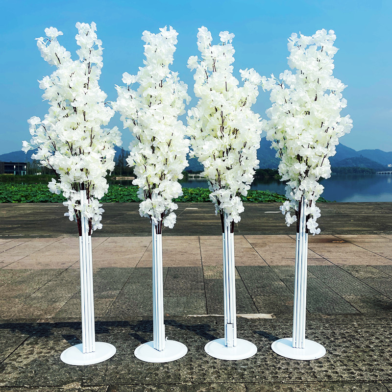 Decorative Flowers Wreaths Wedding Decoration 5Ft Tall 10 Piece/Lot Slik Artificial Cherry Blossom Tree Roman Column Road Leads Fo Dhuog