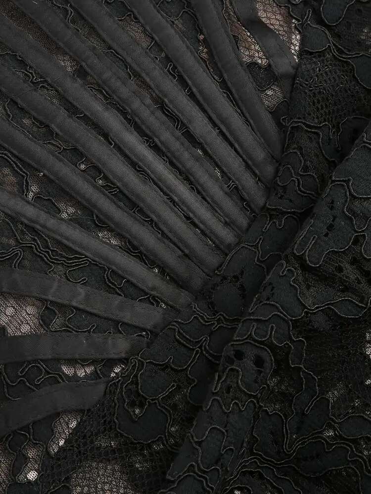 Women's Evening Dresses White Birthday Dress For Women 2023 Autumn Pleated Elegant Gowns Lace Patchwork Party Clothes