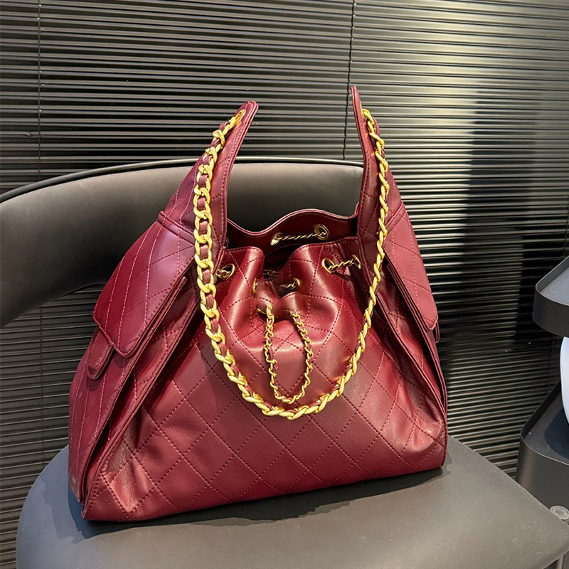 Designer 25 Tote Bag for Woman Large Handbag jennie same bag hobo 2025 new small aroma style large capacity drawstring leather chain shoulder Bucket