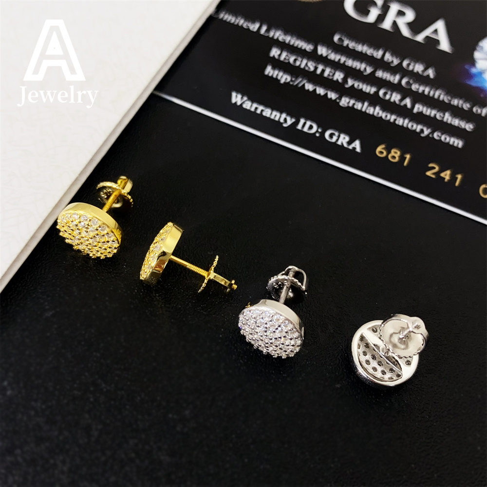 European and American 925 Silver vvs1MoissaniteEarrings tested by diamond personality boutique earrings for men and women