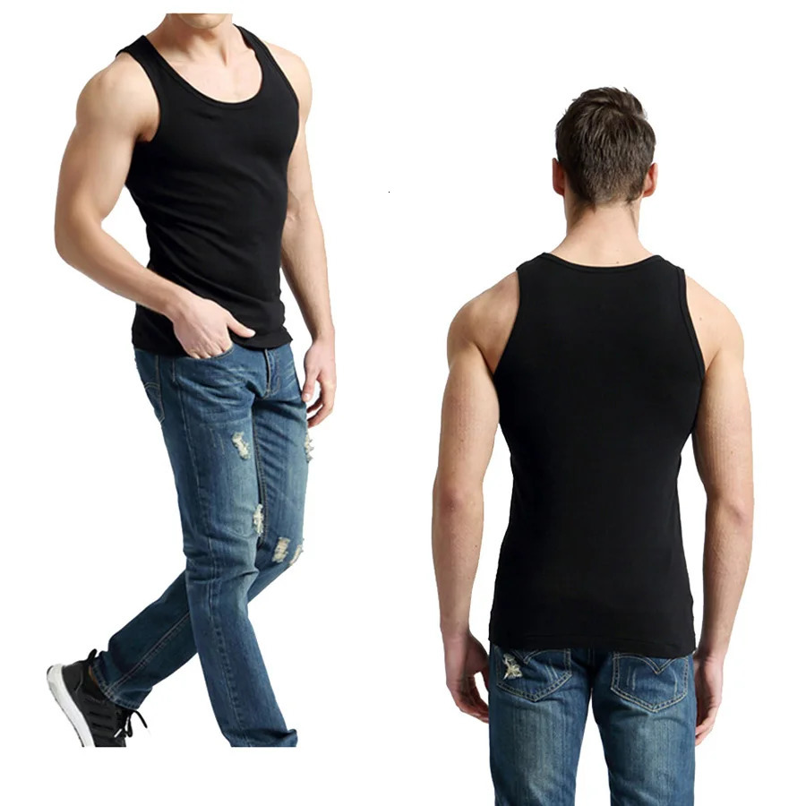 Tank Tops Men 100% Cotton Solid Vest Male Breathable Sleeveless Tops Slim Casual Gym Running Comfortable Undershirt Mens Gift 250322