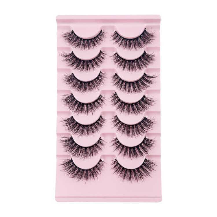 7 pairs of striped eyelashes curled up slender messy explosive thick exaggerated false eyelashes W250324