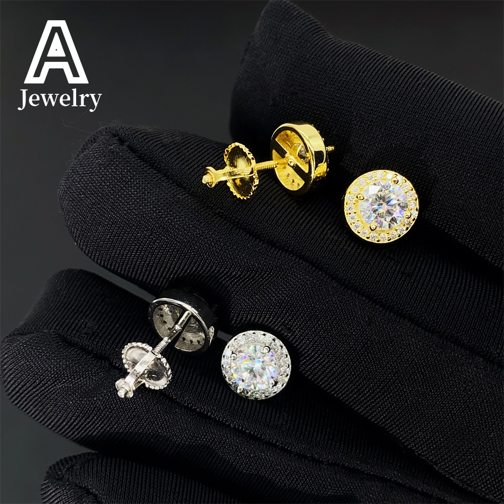 The new 925 Pure is available by testing diamond delicate fashion earrings Hip Hop mens and womens trend personality studs