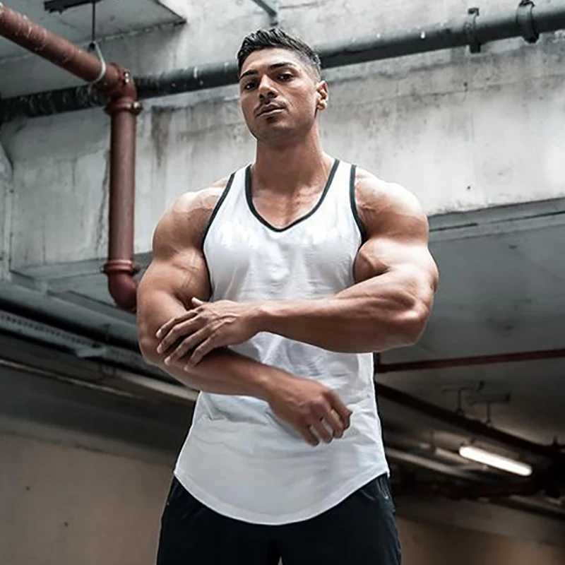 New mens mesh vest fitness gym clothing muscle exercise vest top-level muscle fitness sleeveless single sleeve mens shirt X2503241