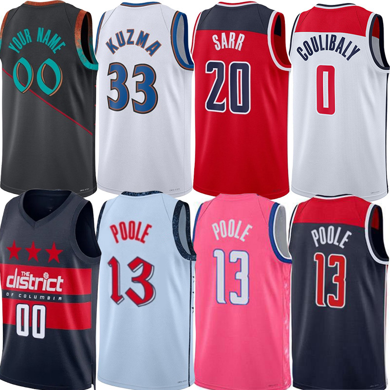 WAS wizard Basketball Jerseys Poole Alex Sarr Khris Middleton Bilal Coulibaly Corey Kispert Marcuss Smart Carlton Carrington Malcolm Brogdon City Jersey Custom