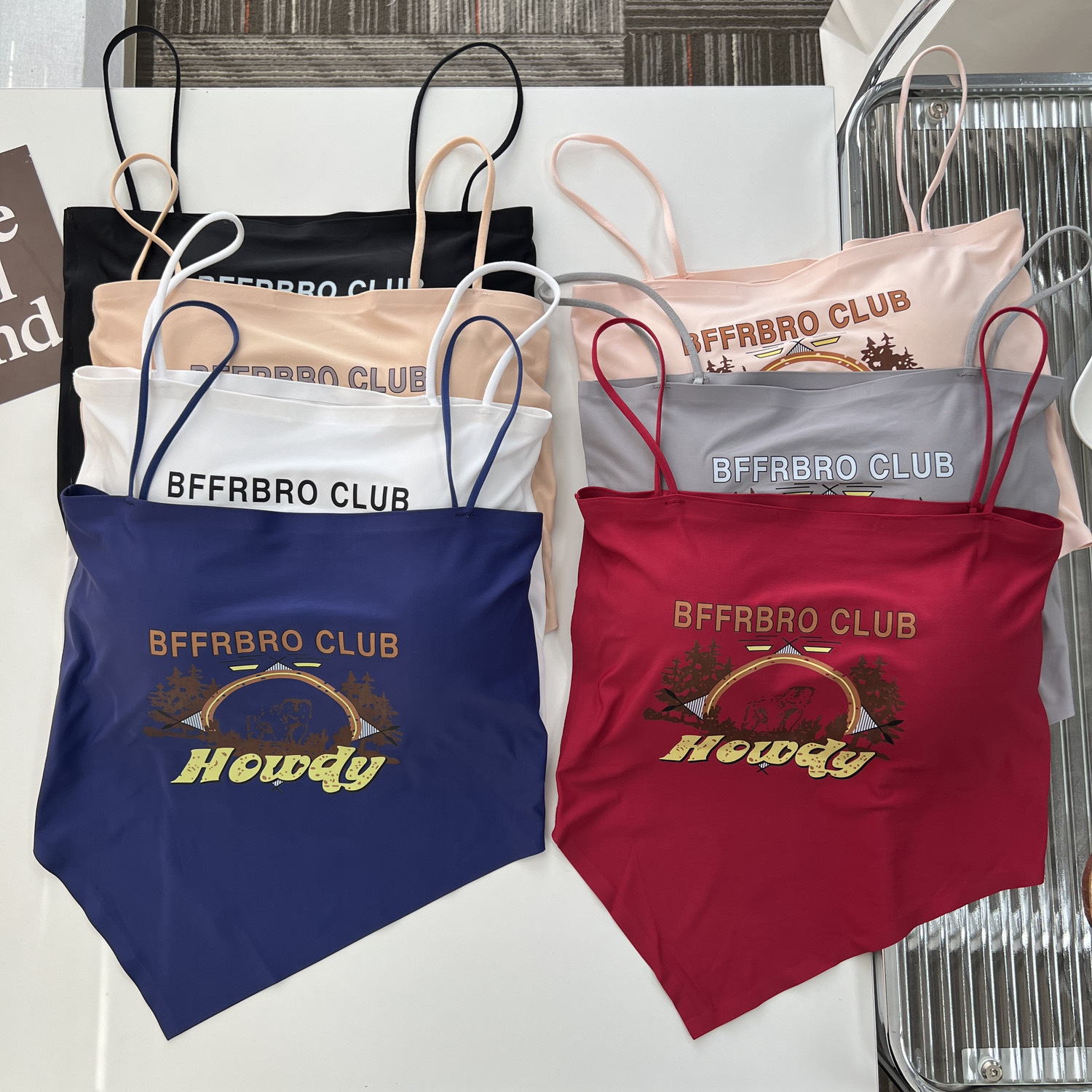 Sexy Camisole Vest For Women Autumn New Style Slim Fit Niche Irregular Print Inverted Triangle Camisole Beautiful Back