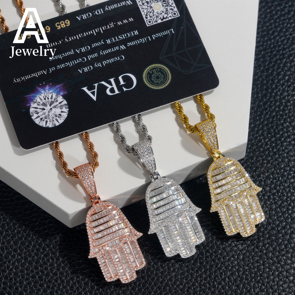 The best-selling 925 sterling silver vvs Moissanite Hip Hop Palm stylish pendant passed the test boutique