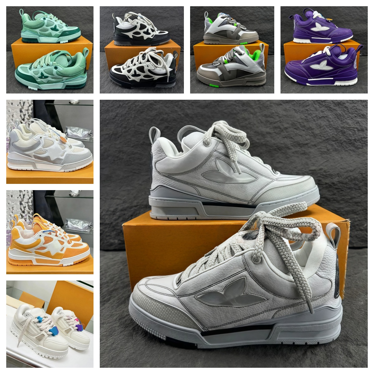 Skate Designer Shoes For Men Women Sneakers Black White Pink Green Orange Purple Luxurys Platform Womens Mens Skateborad Trainers