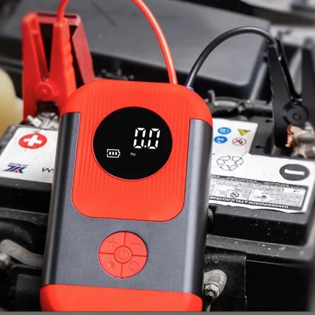 Tire inflator portable air compressor, cordless air pump suitable for car tires, car accessories